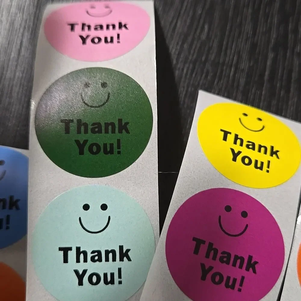 Colorful Thank You Sticker 20 Piece Ct Sell Reseller Teacher Color Smile